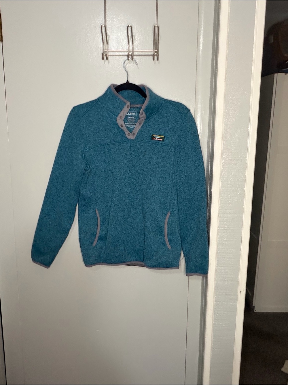 L.L. Bean Men's Teal Zip-Up Fleece Sweater